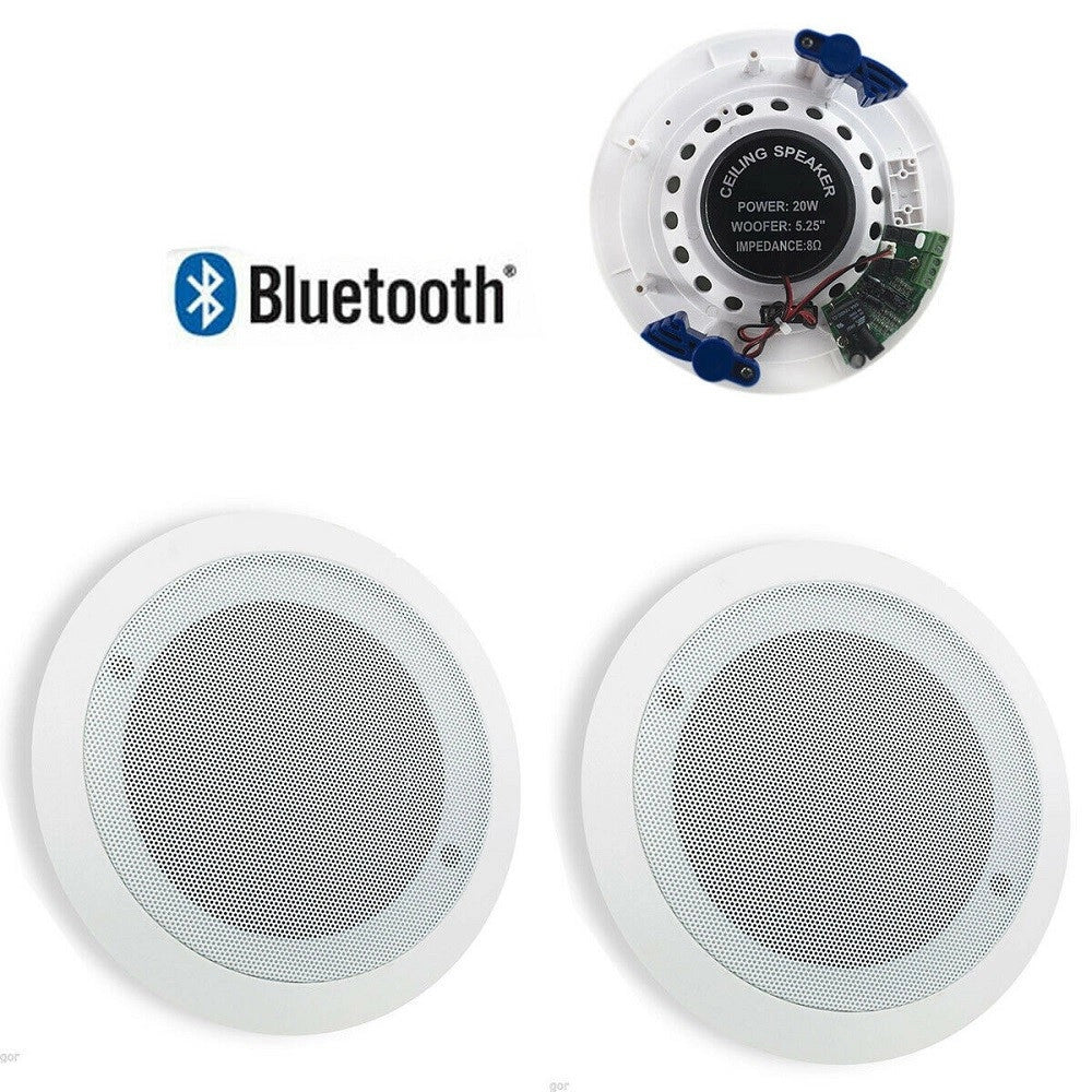 Trade Shop - Coppia Casse Acustiche 21cm Bluetooth Incasso Filodiffusione Negozi Cassa 20w -