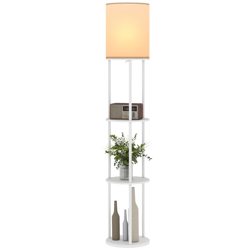 Appendiabiti con scaffale e lampada ¨C zephmum ¨C bianco