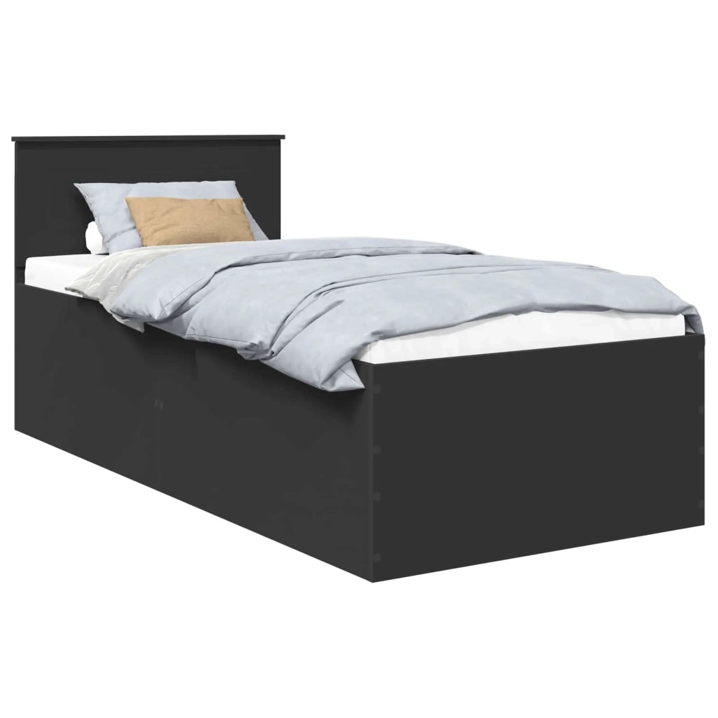 Struttura del letto Nero 90 x 200 cm Legno multistrato