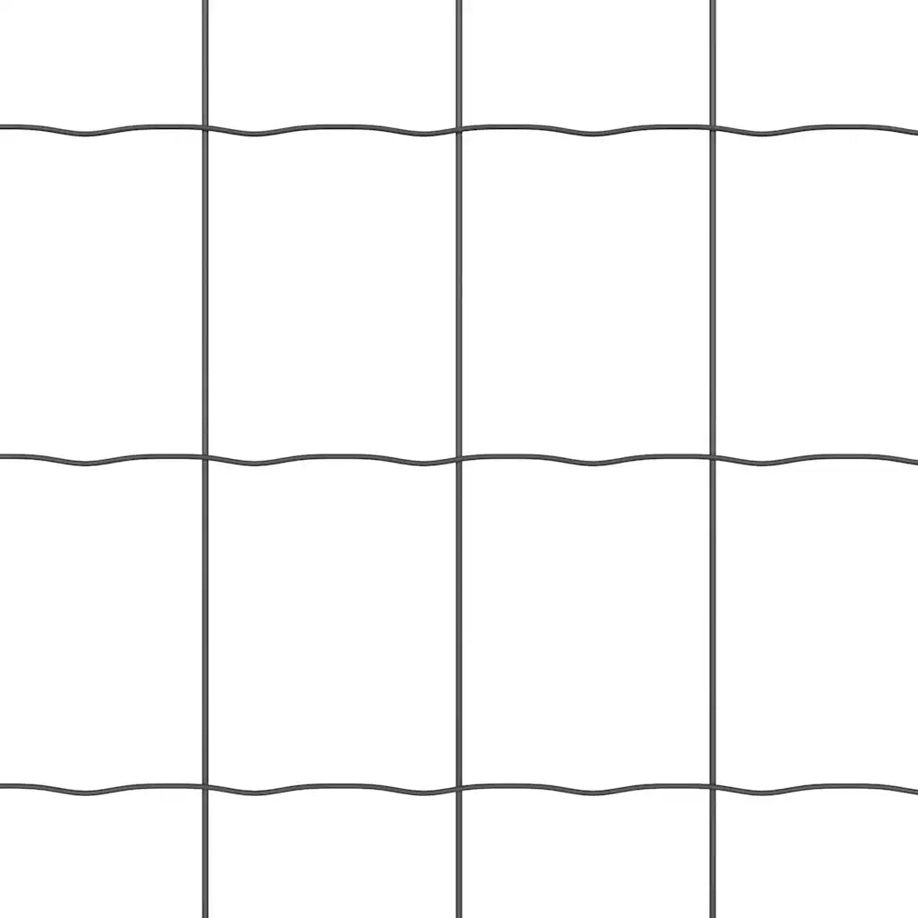 Recinzione con Posto Grigio 0,6 x 25 m Acciaio e PVC 3350682