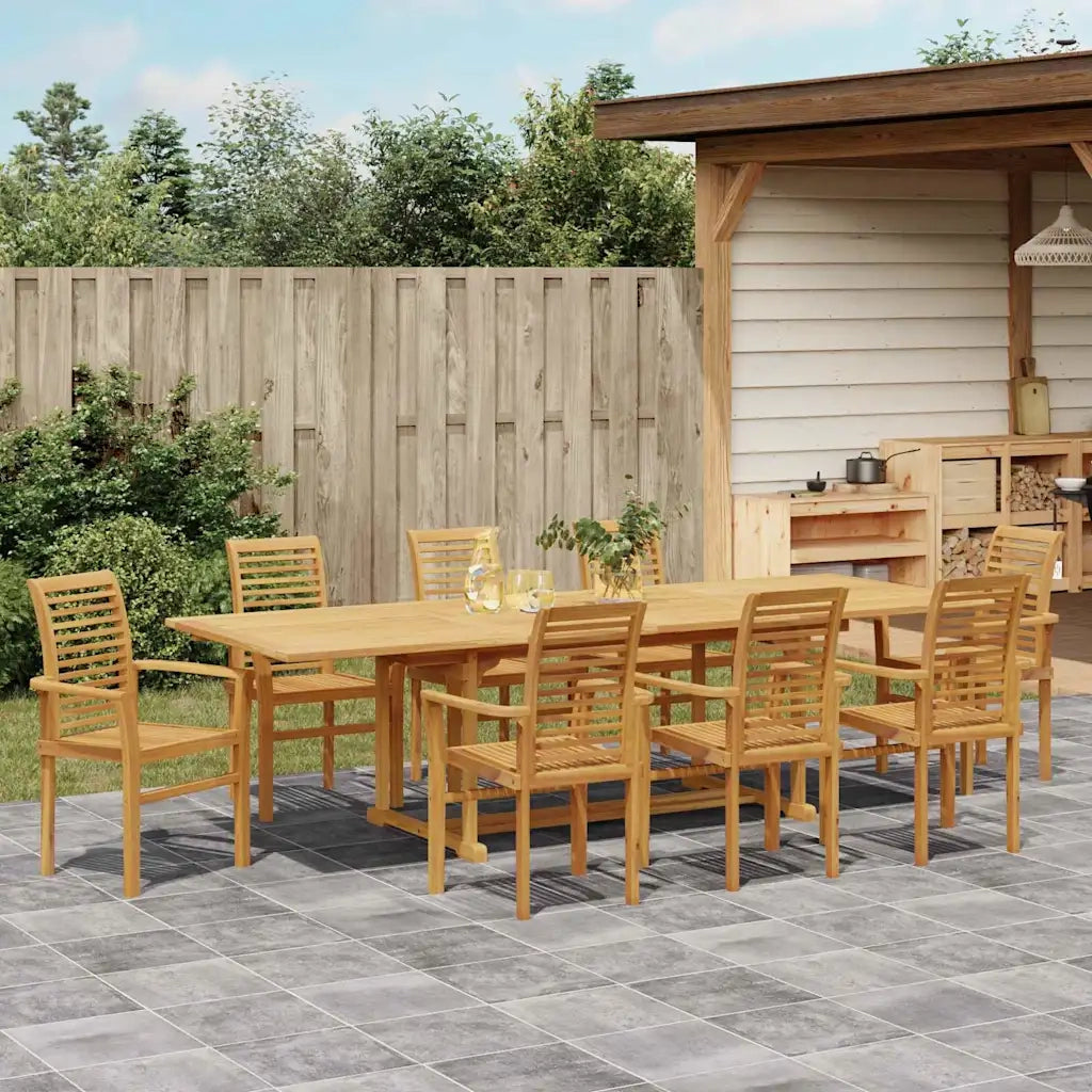 Set da Pranzo per Giardino 9 pcs Marrone Legno di teak solido 3383944