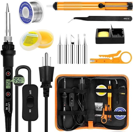 Kit di Saldatura 80W con Display LCD e Regolazione di Temperatura 180-520°C - 13 in 1 Strumento di Saldatura