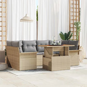 Set Divano da Giardino 7 pcs Beige Poly Rattan 3358023
