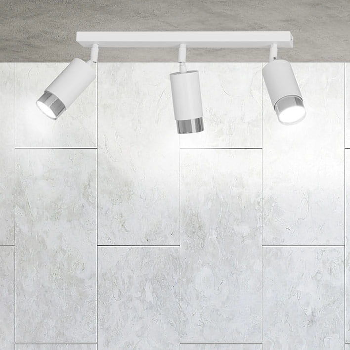 Plafoniera Emibig HIRO 3 faretti GU10 bianco cromo