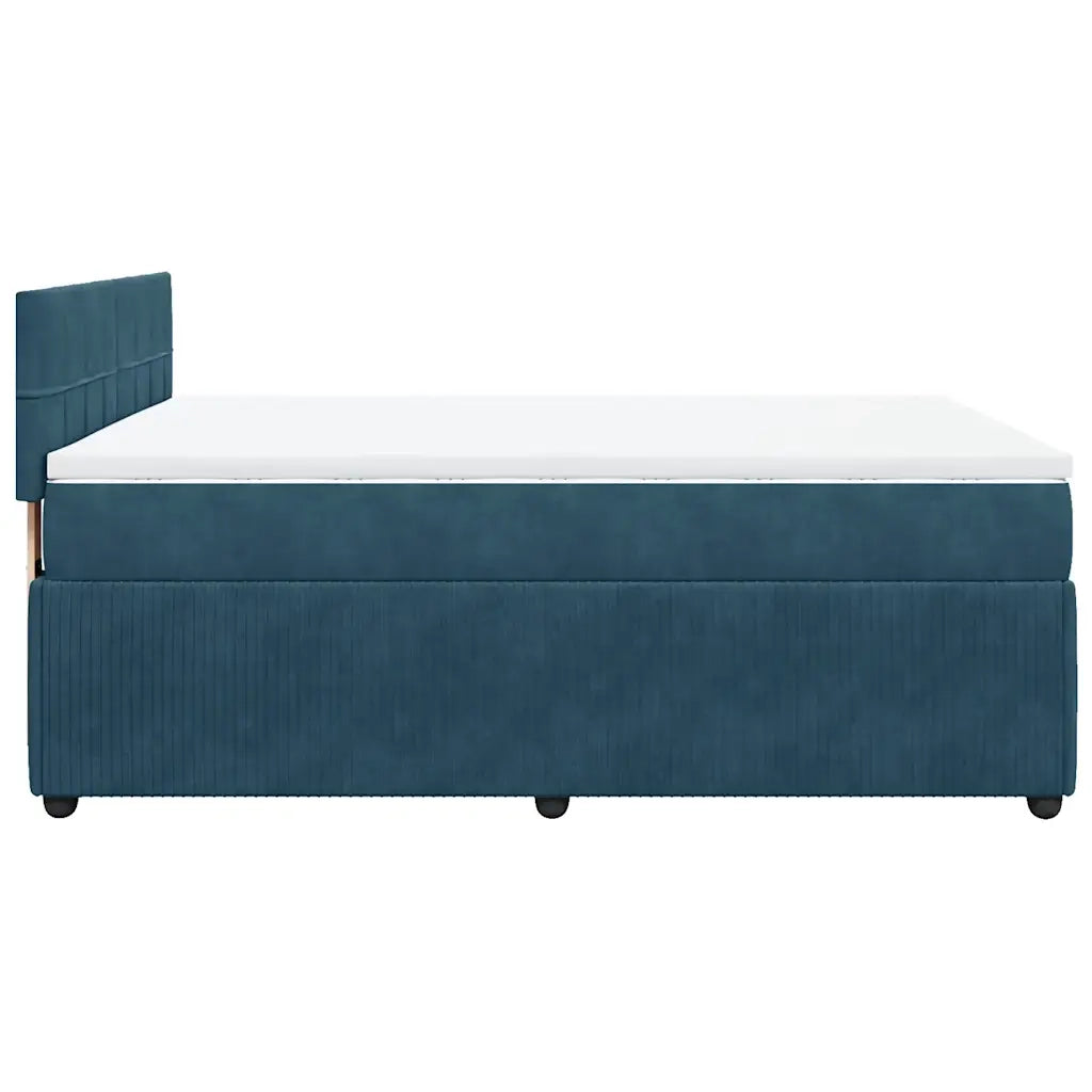 Giroletto a Molle con Materasso Blu 160x200 cm in Velluto 3287786