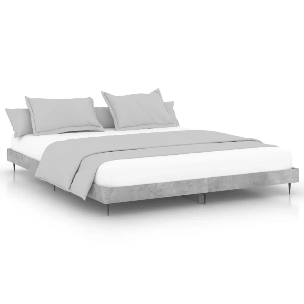Letto matrimoniale | Letto per adulti | Giroletto Grigio Cemento 120x200 cm in Legno Multistrato