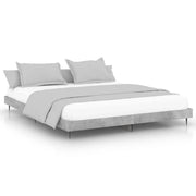 Letto matrimoniale | Letto per adulti | Giroletto Grigio Cemento 120x200 cm in Legno Multistrato