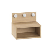 Comodino "Treo" con lampadina in legno - 40 x 30 x 34 cm - Beige