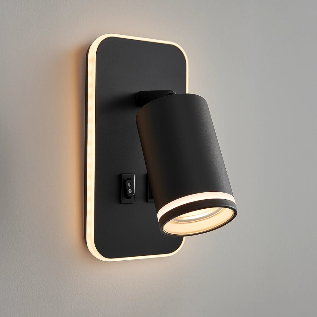Applique moderna nera orientabile GU10+LED Pipe Milagro