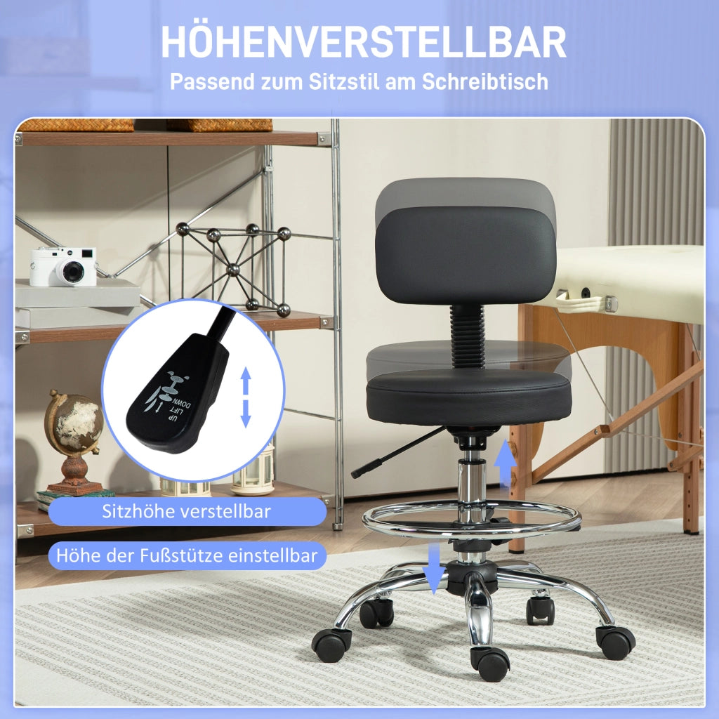 Sedia da Ufficio ¨C Minimal ¨C Nera in Similpelle e Metallo