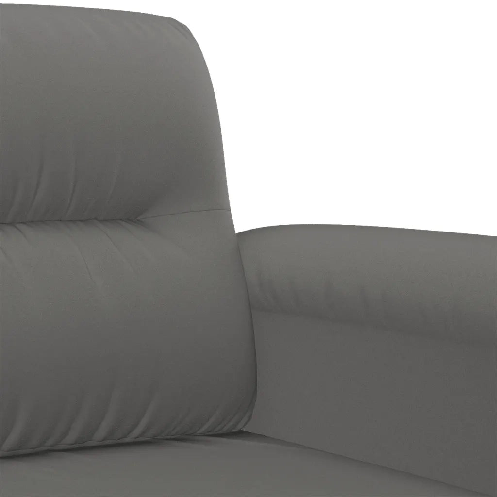 Set Divani 3 pz con Cuscini Grigio Scuro in Tessuto Microfibra 3202304