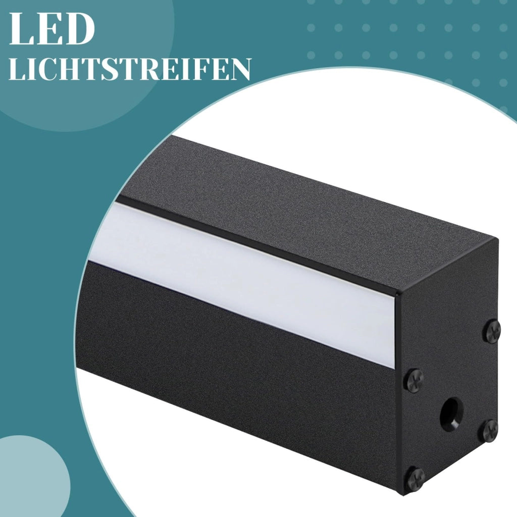 ZMH Applique da parete a LED per interni nera 60cm lampada da parete moderna 3000K per corridoio e camera da letto