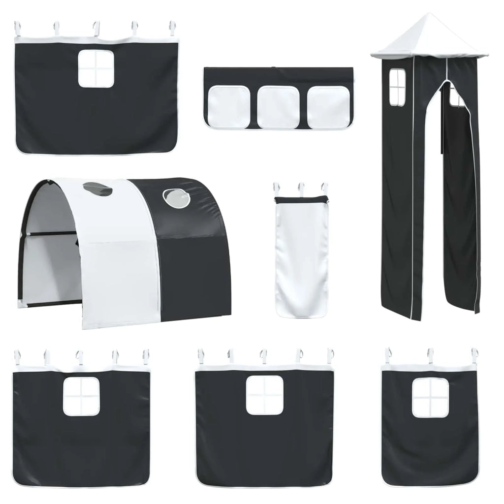 Struttura del letto loft per bambini Bianco e Nero 107 x 200 cm 42020898