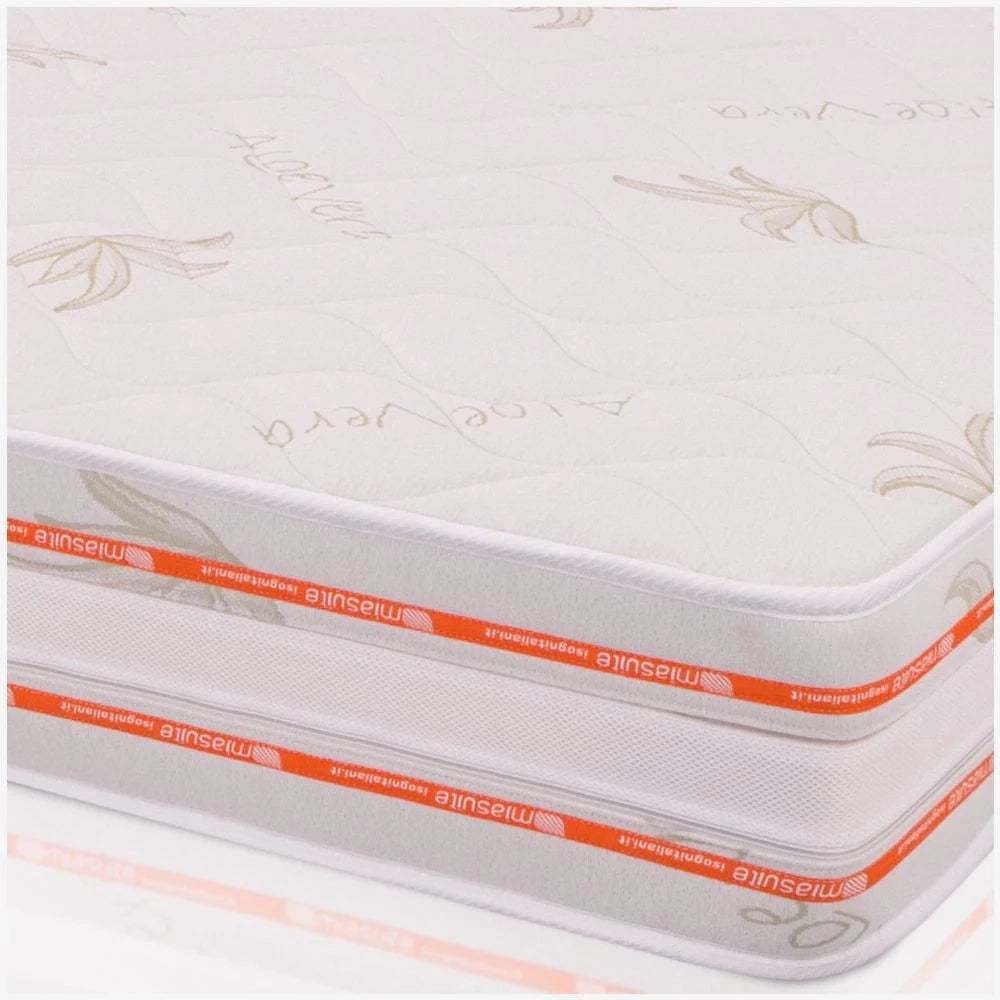 Materasso Una Piazza e Mezza 120x200 Memory, alto 25 cm Sfoderabile - Rivestimento in Aloe Vera, Traspirante | Top H25
