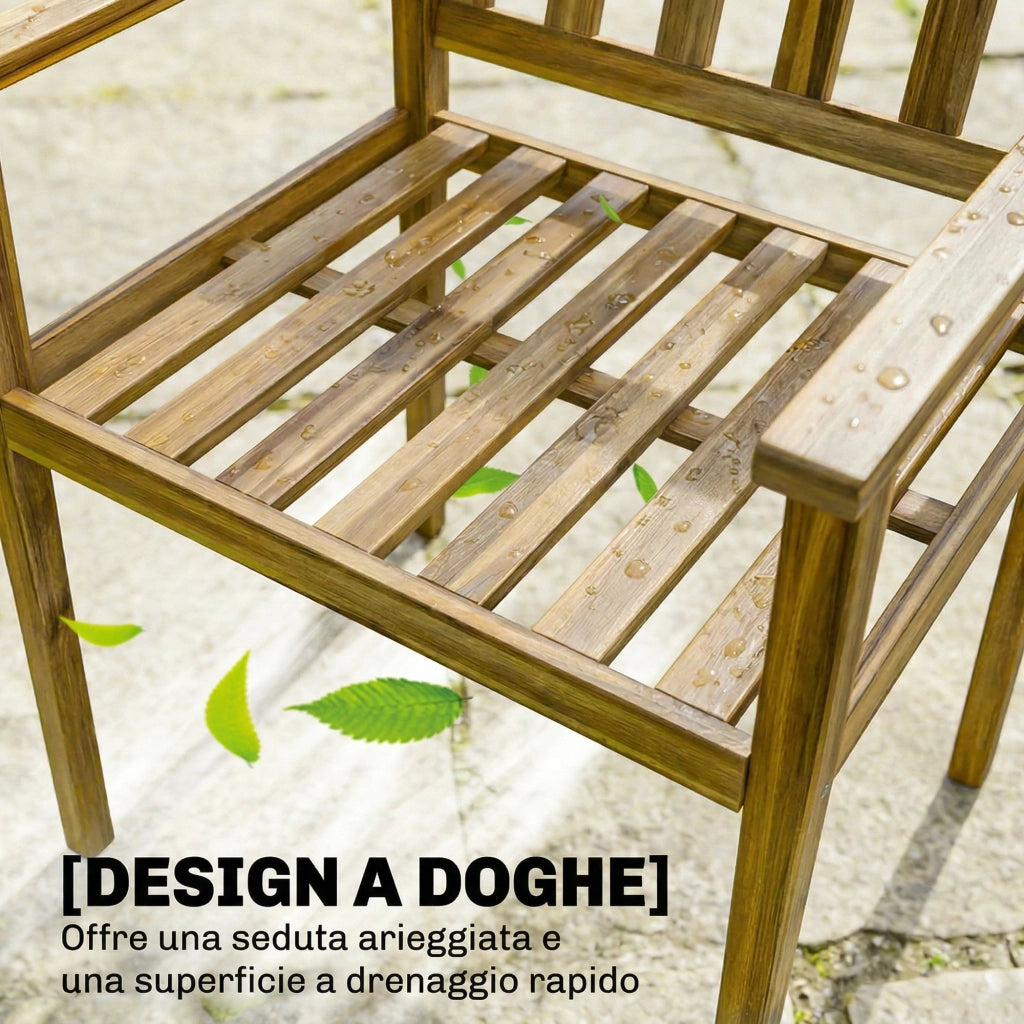Set da pranzo 5 pezzi ¨C Minimal ¨C tavolo e sedie in teak per 4 persone