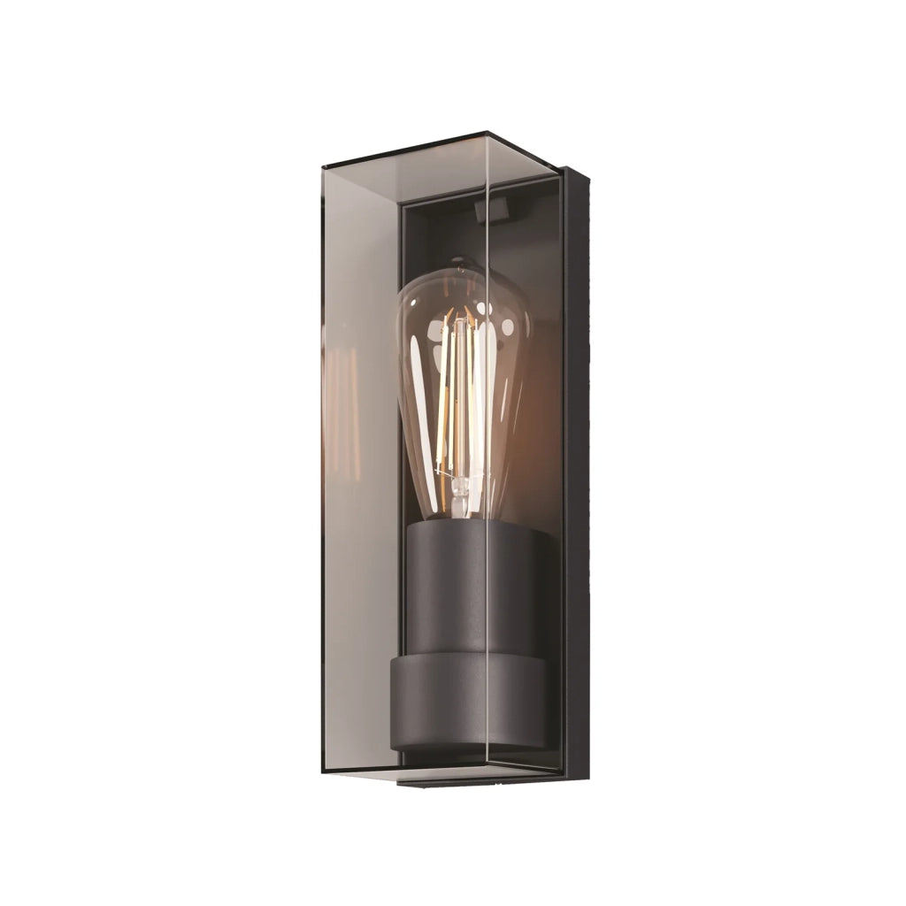 Maytoni Applique moderna Conf 1 luce E27 IP65 nero alluminio diffusore plastica