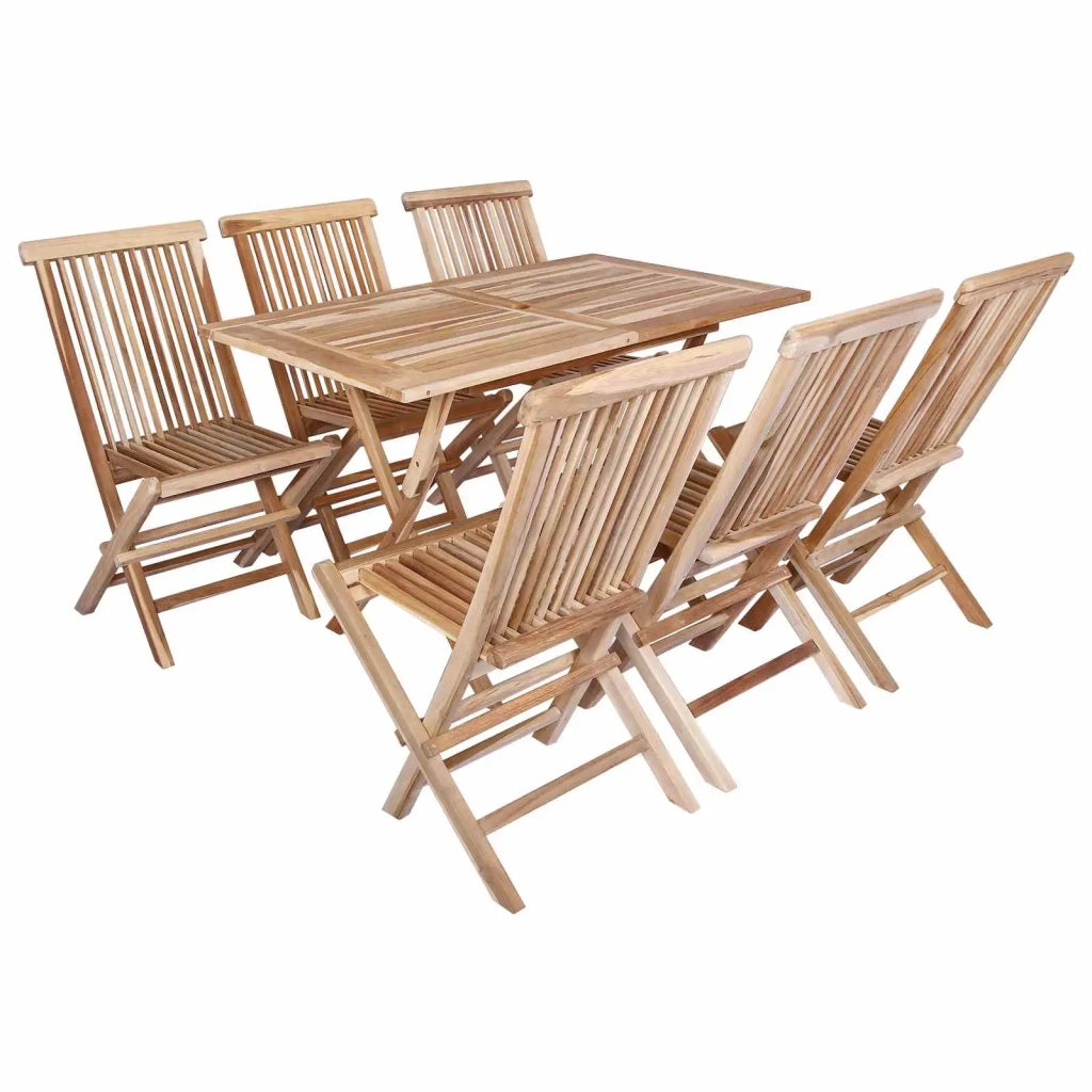 Set di Mobili da Giardino 7 pz Naturale Legno di teak solido 3418859