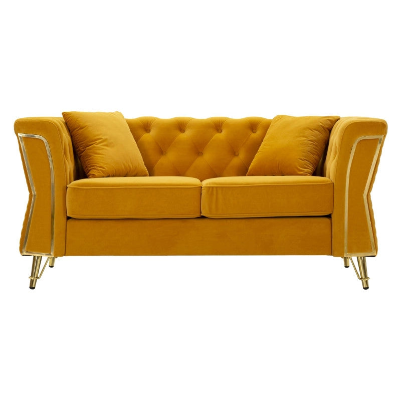 Divano Emy Senape Con Cuscini cm 162x83x76