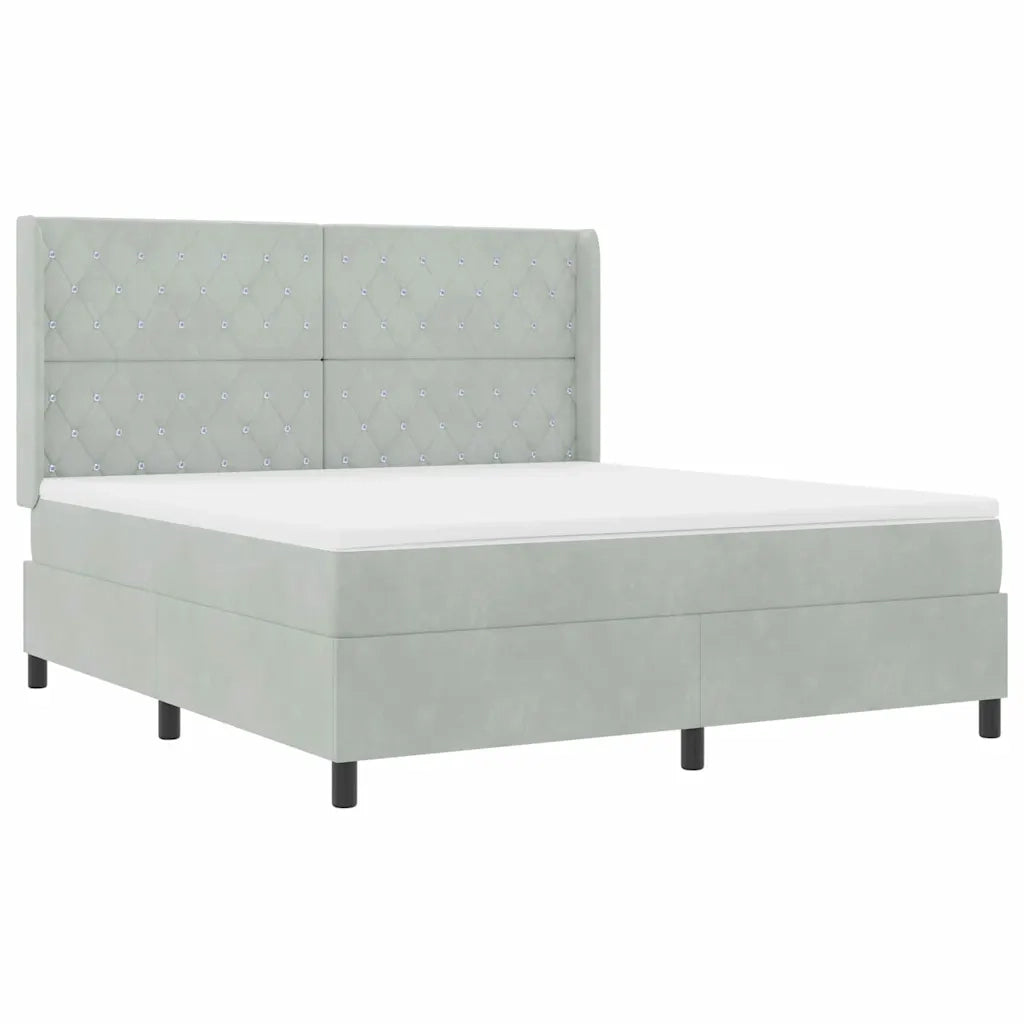 Letto a molle con materasso Grigio chiaro 180 x 200 cm Velluto 3341966