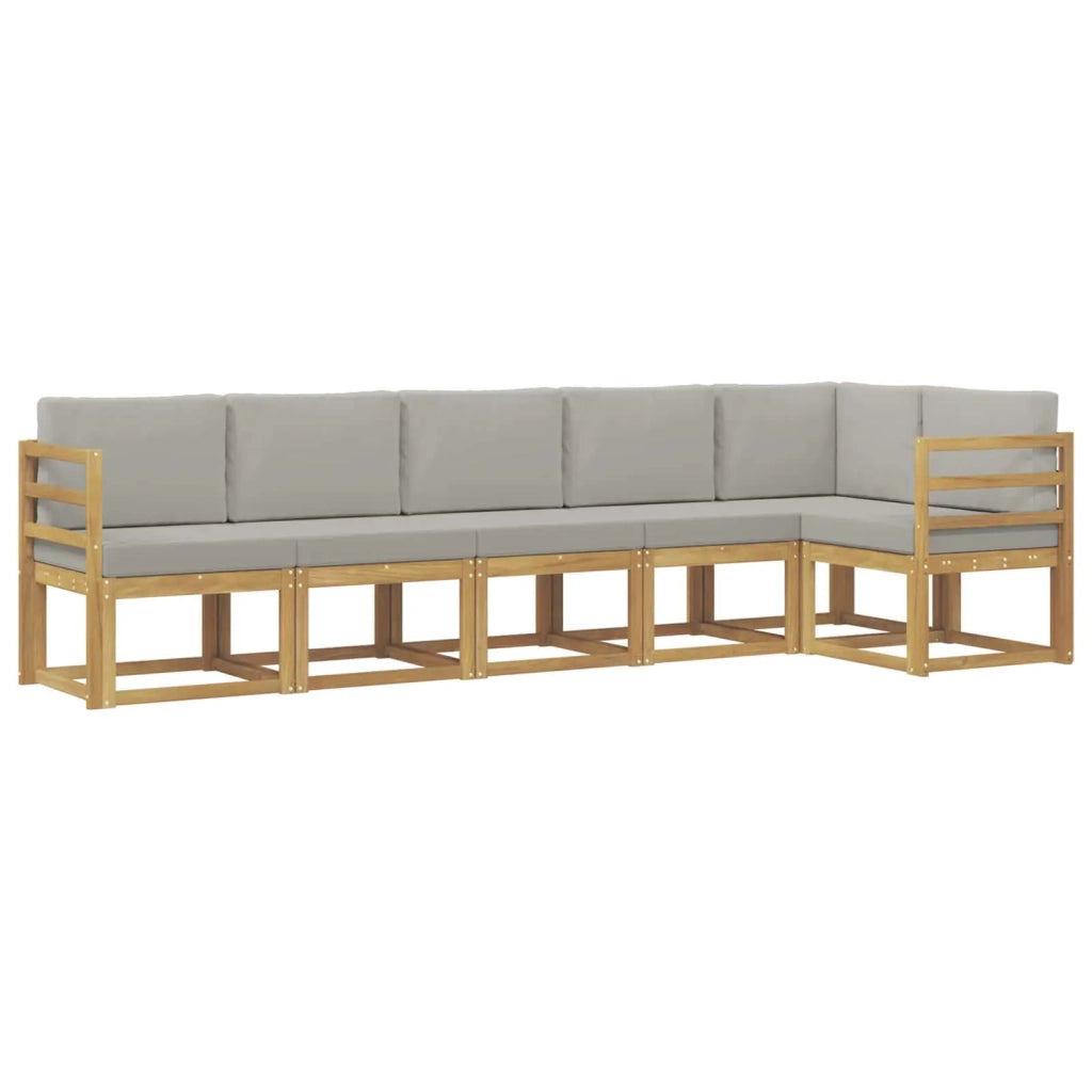 Set di divani da esterno 6 pz Bianco e Grigio Chiaro 3387685