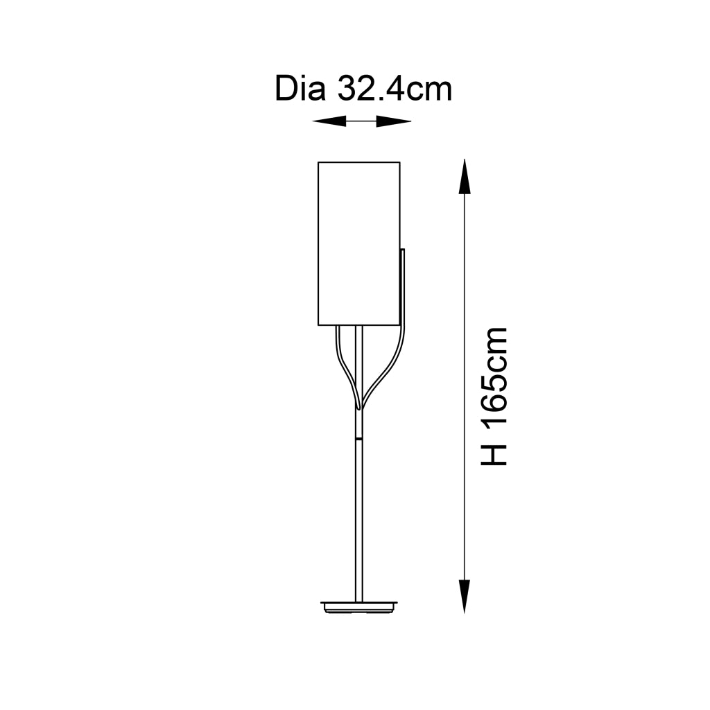 Lampada da terra Fraser ottone satinato lino E27 Endon
