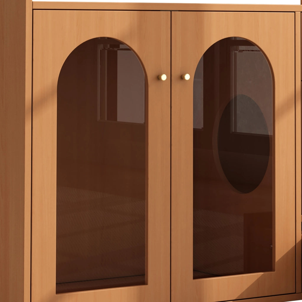 ARMADIO LETTIERA GATTI 120x45x83 cm Noce MDF e Vetro