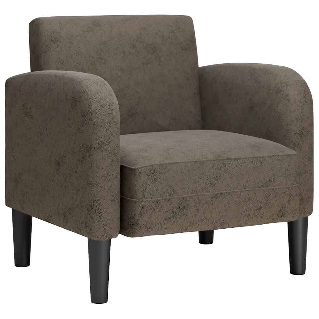 Divano Sedia con Braccioli-Poltrona-Sofa Relax Grigio Scuro 54 cm in Similpelle
