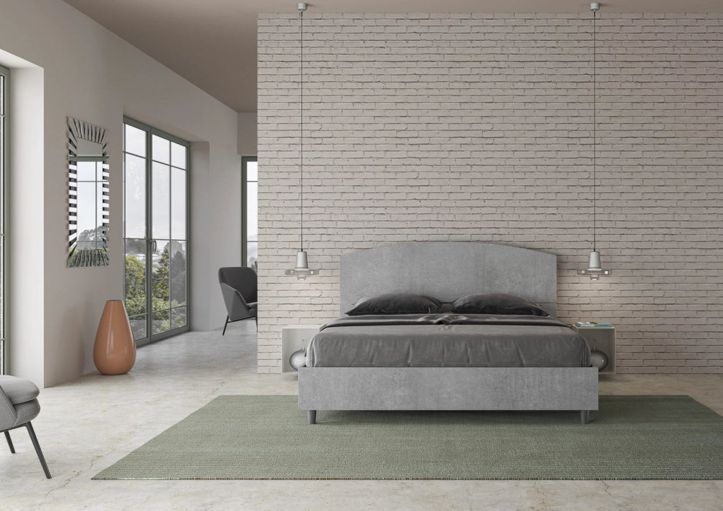 BS COM Letto matrimoniale con rete 160x200 cemento