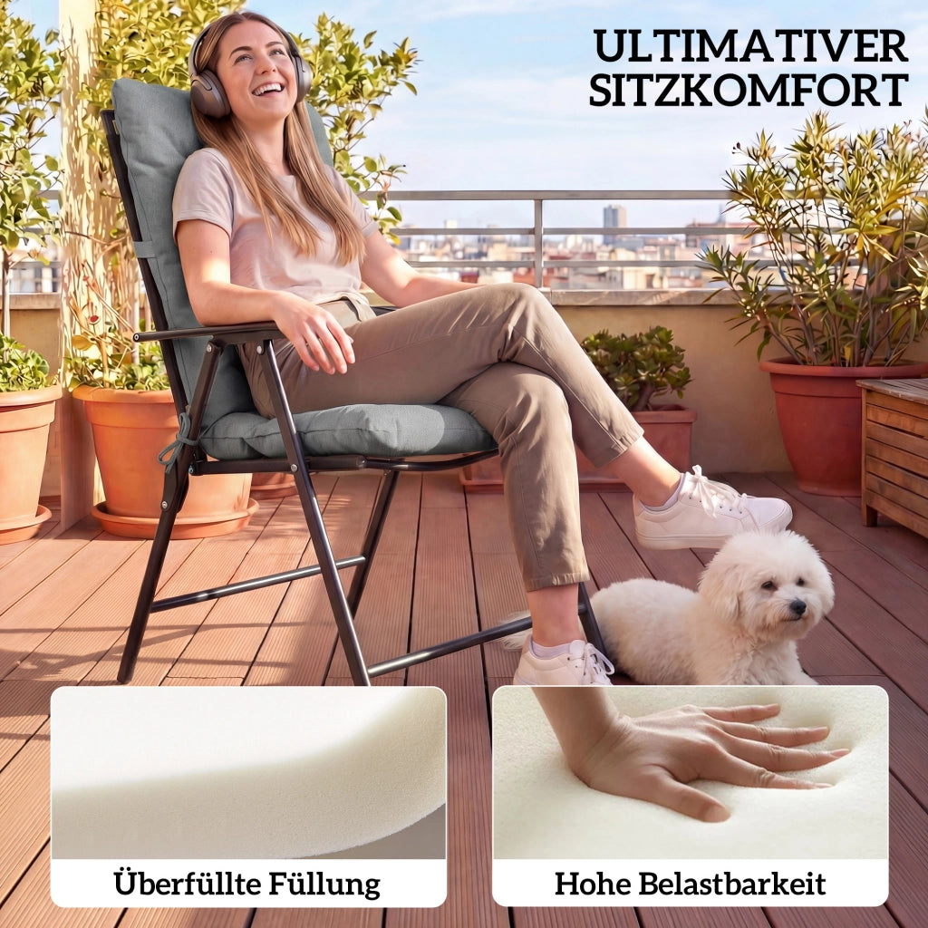 Cuscino da esterno con schienale e lacci ¨C Xylo ¨C grigio chiaro impermeabile