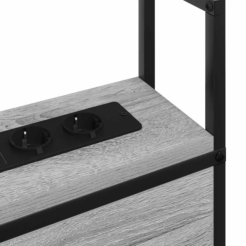 Testiera con Stazione di Carica e Storage Grigio sonoma 859803