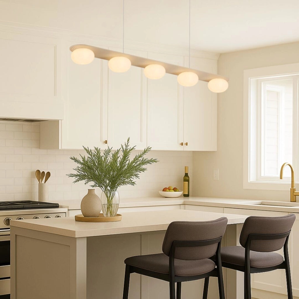 Lampada sospesa Glowbells 5xG9 bianca vetro Rabalux