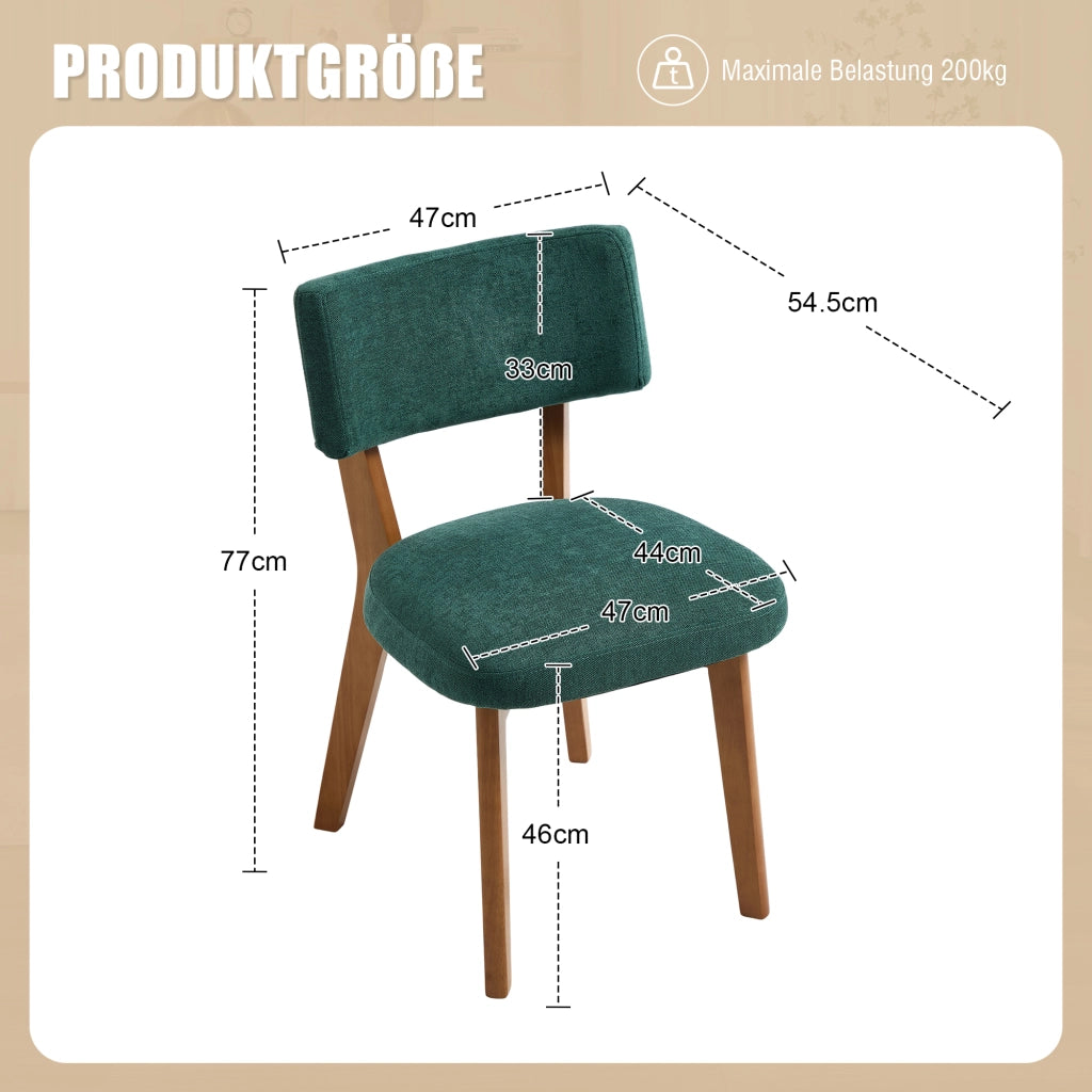 SEDIA da pranzo Set da 2 pezzi 54,5x47x77 cm Legno Verde