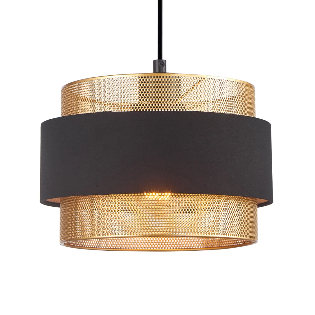 Sospensione BANS nera oro Ø24 E27 1 luce 40W Italux