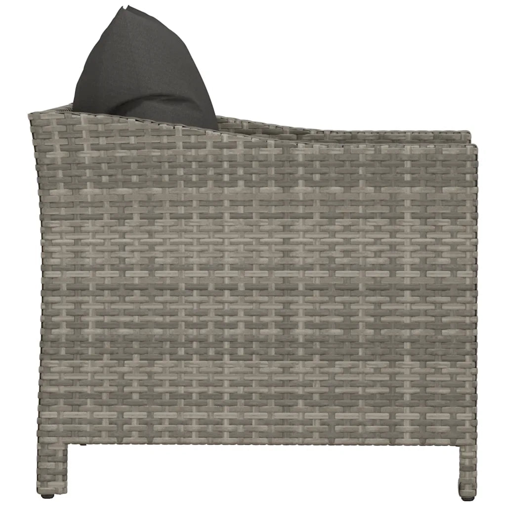 Poltrona da giardino con cuscino grigio in polyrattan CFW9835269
