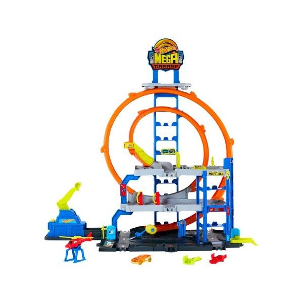 Garage playset mattel jbm74 hot wheels city mega loop
