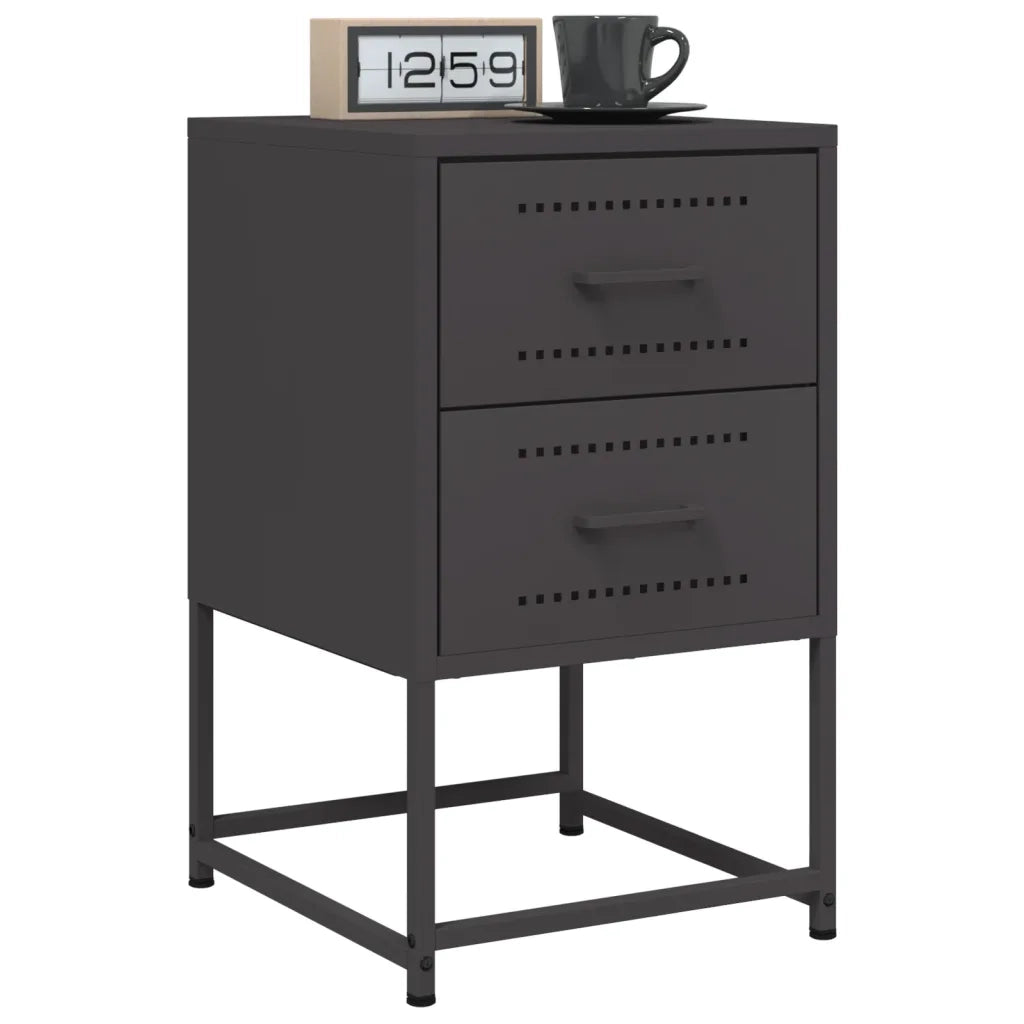 Comodino Nero 36x39x60,5 cm in Acciaio 846458