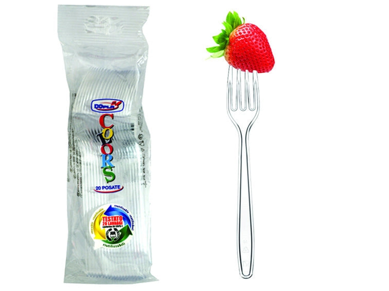 FORCHETTE TRASPARENTI PZ.20 - 30 confezione DOPLA
