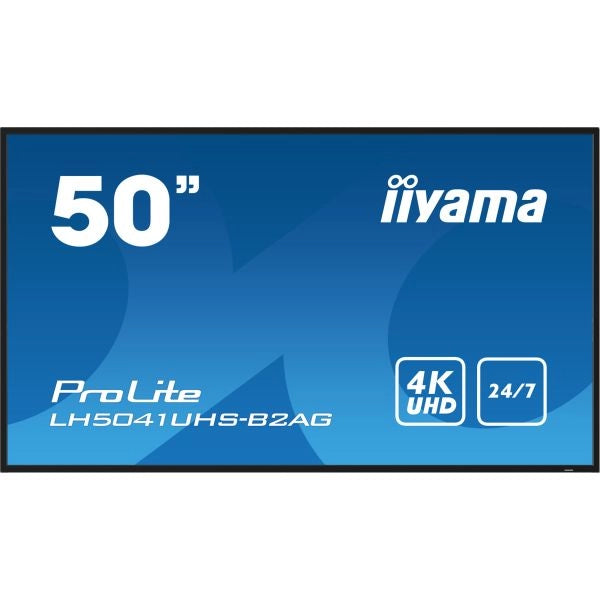 Iiyama lh5041uhs-b2ag visualizzatore di messaggi pannello piatto per segnaletica digitale 127 cm (50") lcd 500 cd/m² 4k ultra hd nero 24/7