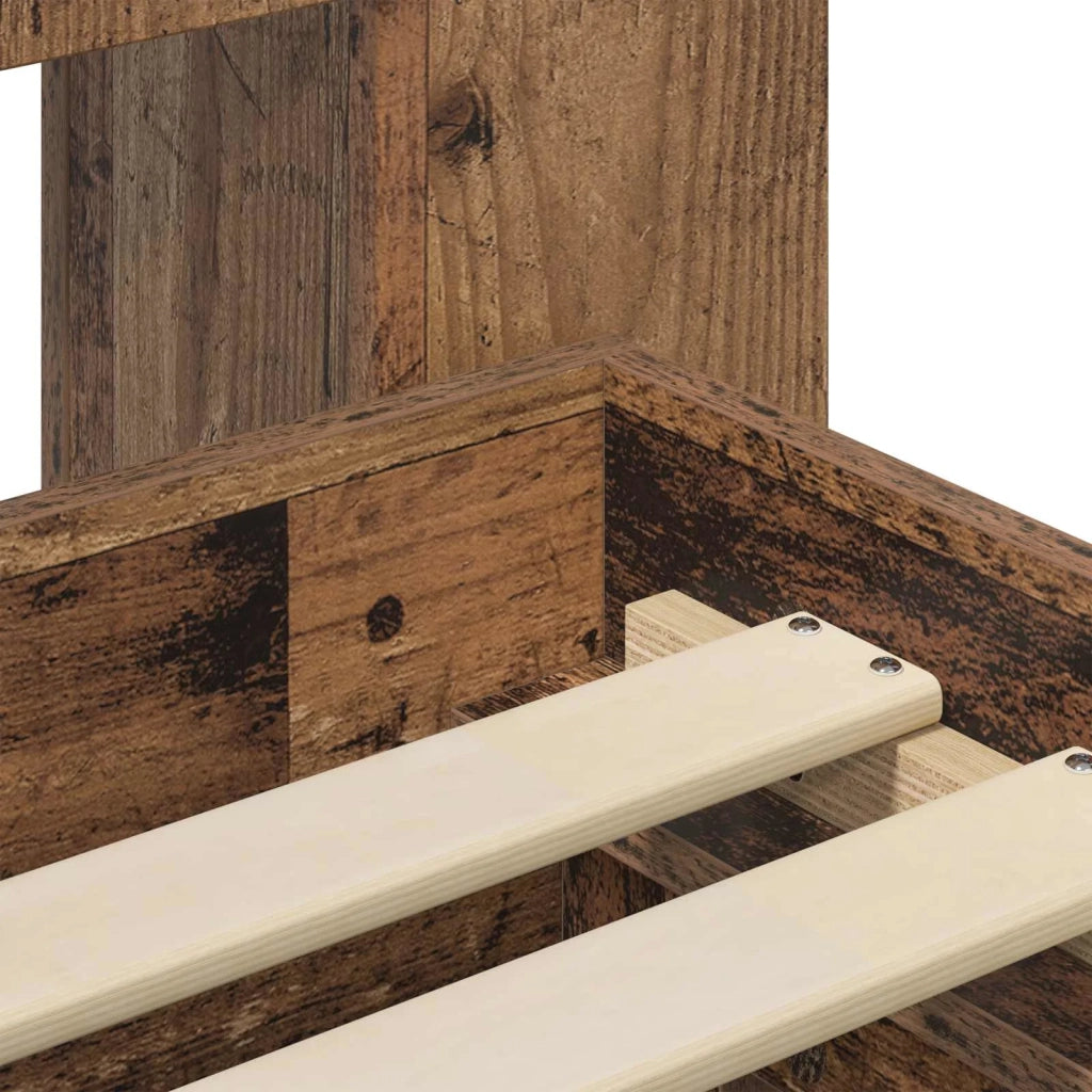 Telaio del letto con storage Legno antico 75 x 190 cm 3433427