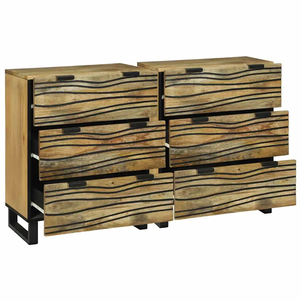 Set di Credenze 2 pcs Naturale 120 x 33,5 x 75 cm 3310040