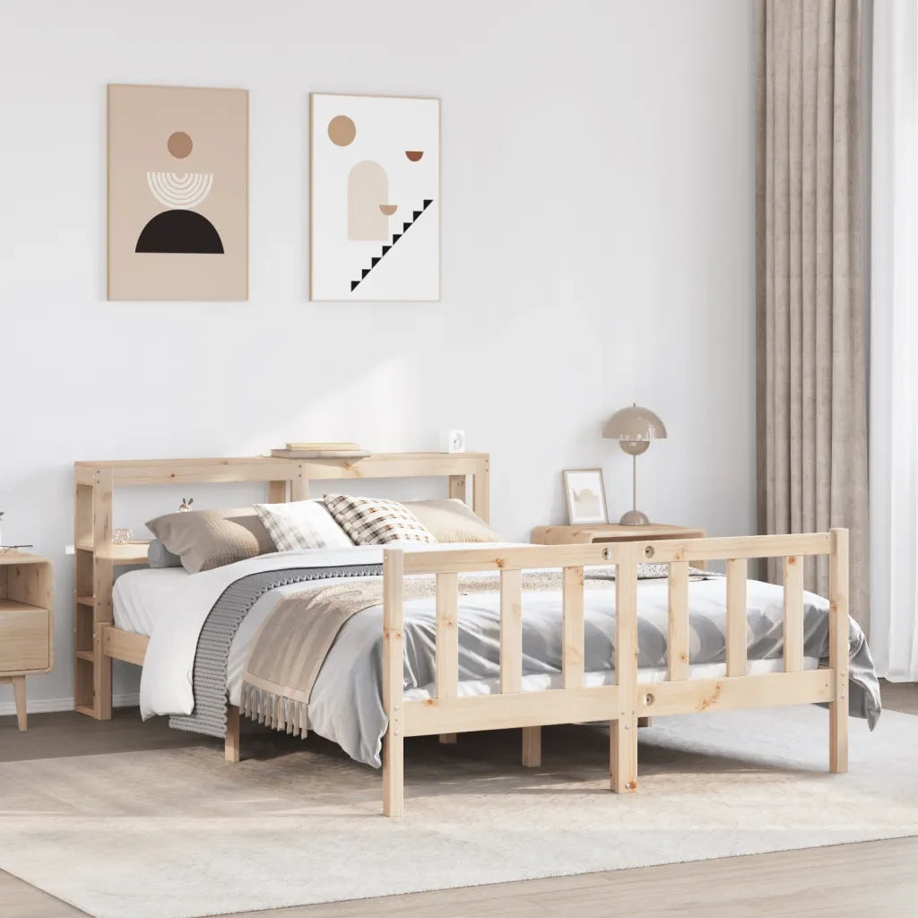 Letto senza Materasso-Struttura Letto 160x200 cm in Legno Massello di Pino 906177