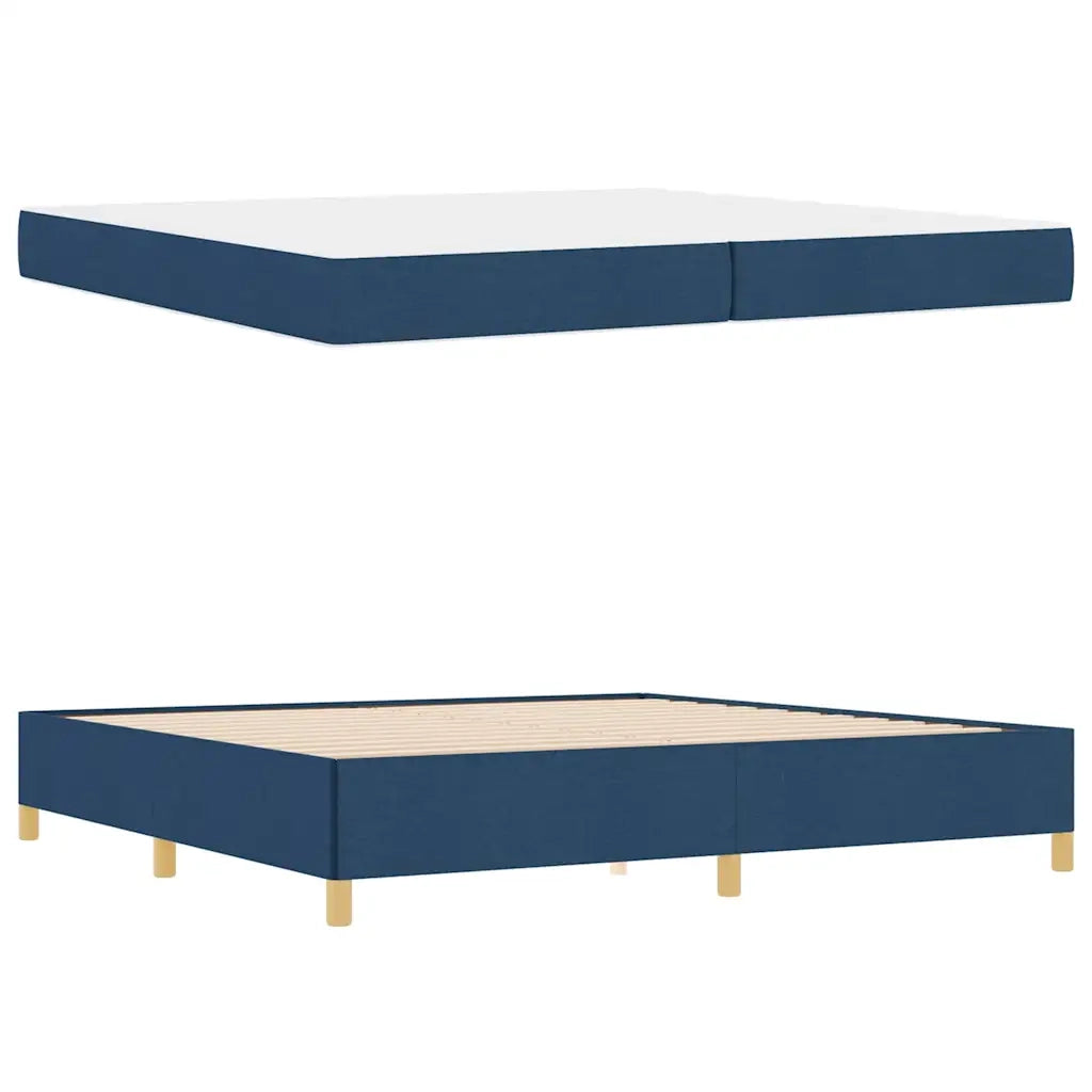 Struttura del letto con materasso Blu 200 x 200 cm Tessuto 3398968