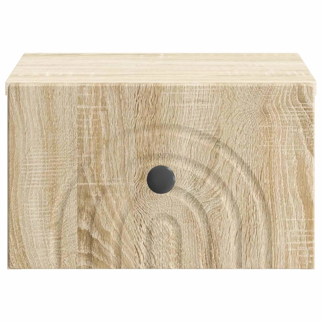 Set di 2 Comodini | Armadio da Notte | Mobiletto da notte a muro Rovere Sonoma 33 x 34,5 x 20 cm