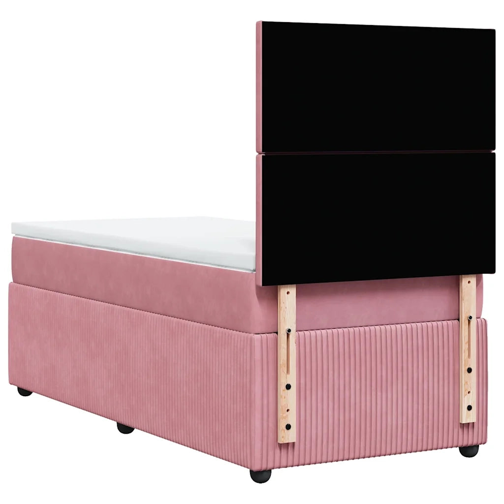Giroletto a Molle con Materasso Rosa 100x200 cm in Velluto 3292261