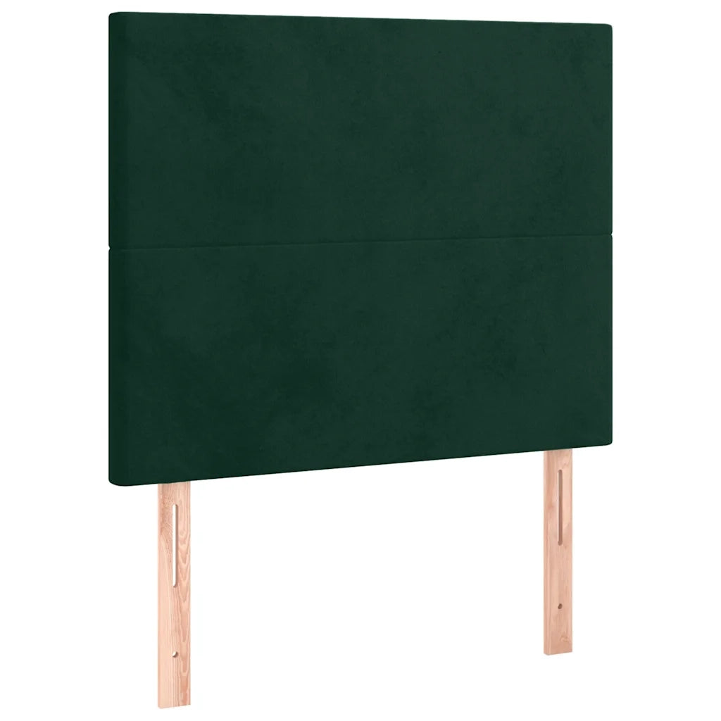 Letto a Molle con Materasso e LED Verde Scuro 90x200cm Velluto 3135984