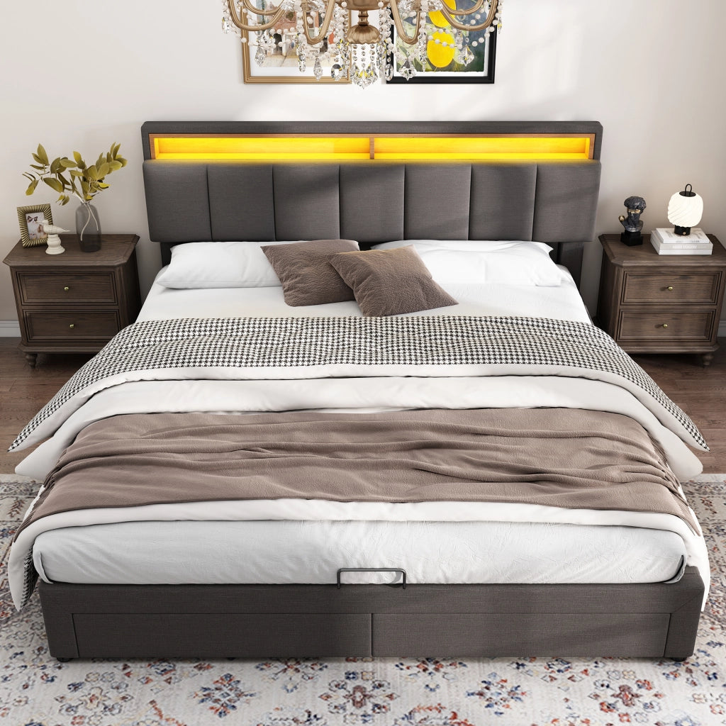 letto imbottito acciaio grigio scuro 160 x 200 cm