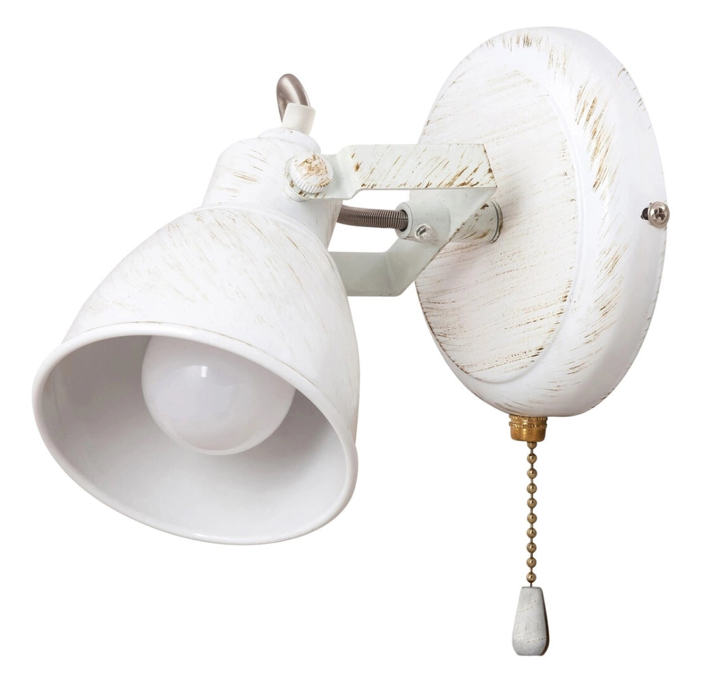 Applique vintage bianco anticato con interruttore E14 Rabalux