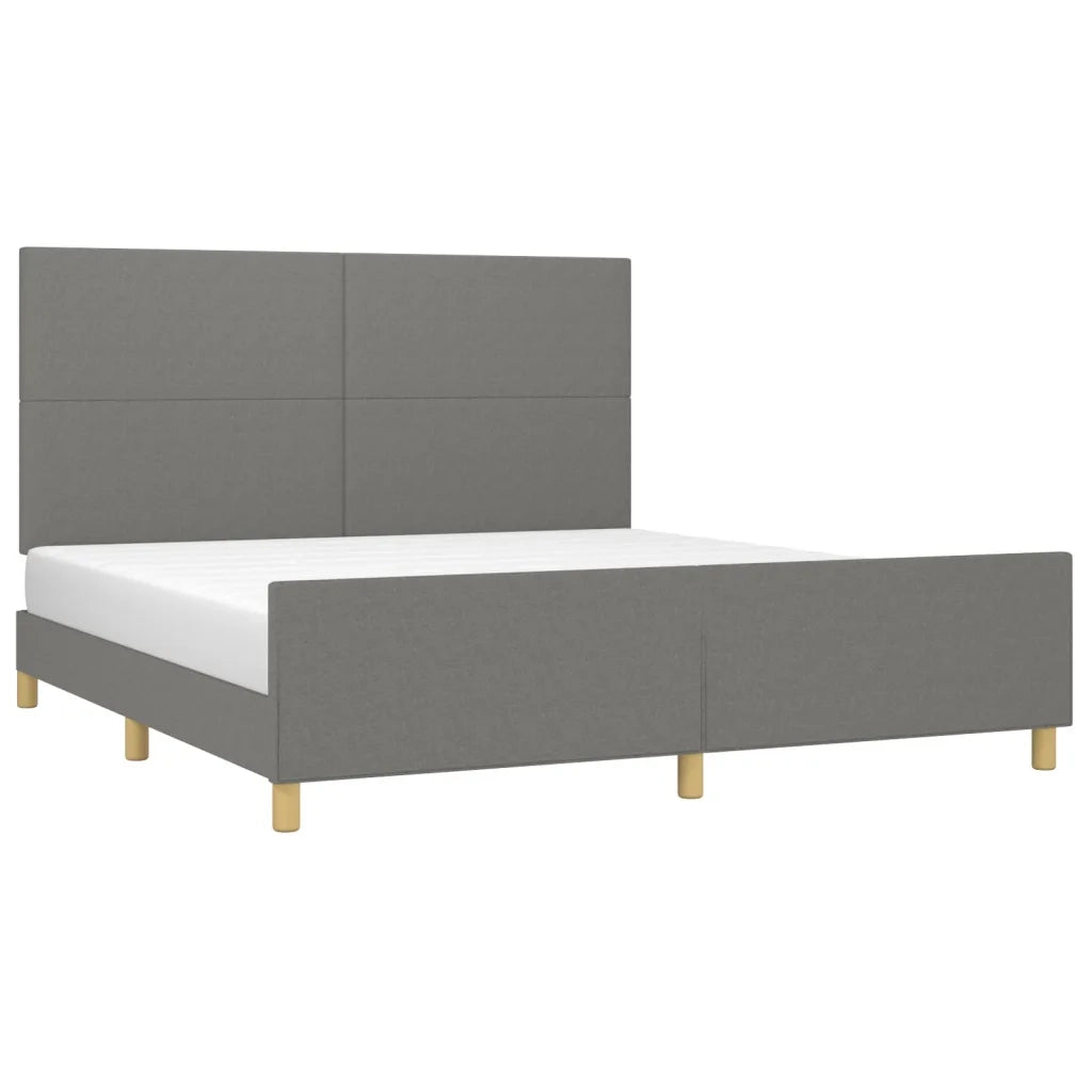 Letto matrimoniale | Letto per adulti | Giroletto senza Materasso Grigio Scuro 180x200 cm Tessuto