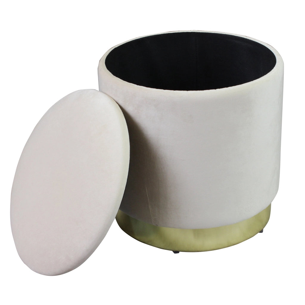 Pouf contenitore rotondo in velluto -  OCTAVIA