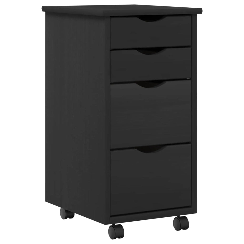 Set scrivania e mobiletto su ruote MOSS 2 pcs Nero